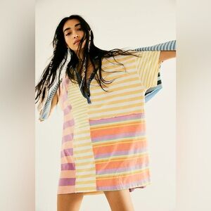Free Planet Pastel Striped Mini Dress